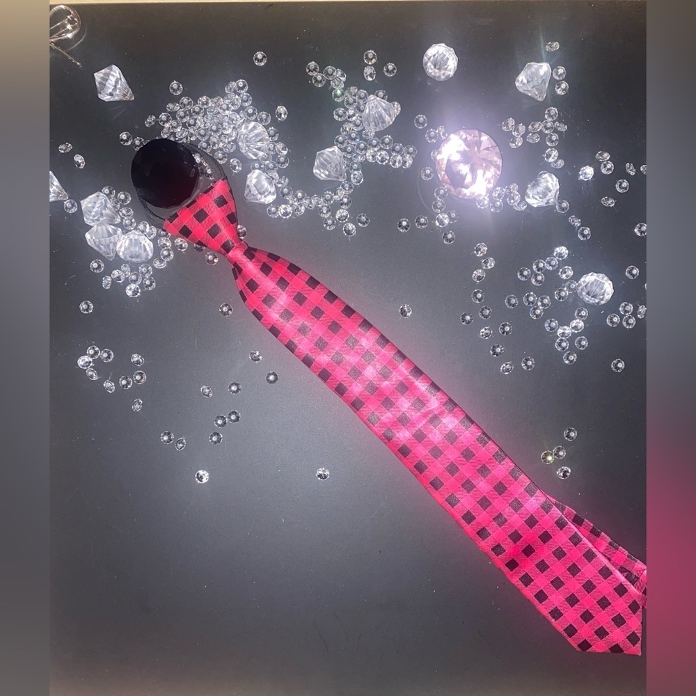 Pink & Black Checkered (Plaid) Zip Tie